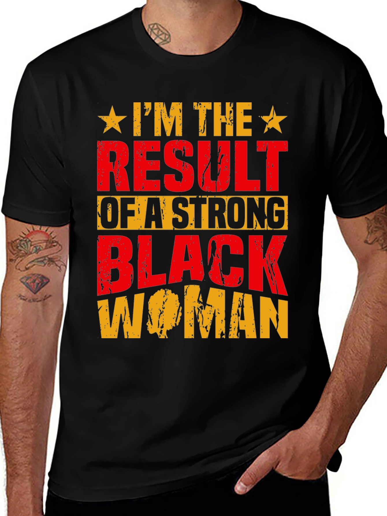 Strong Black Woman Graphic Tee - Black
