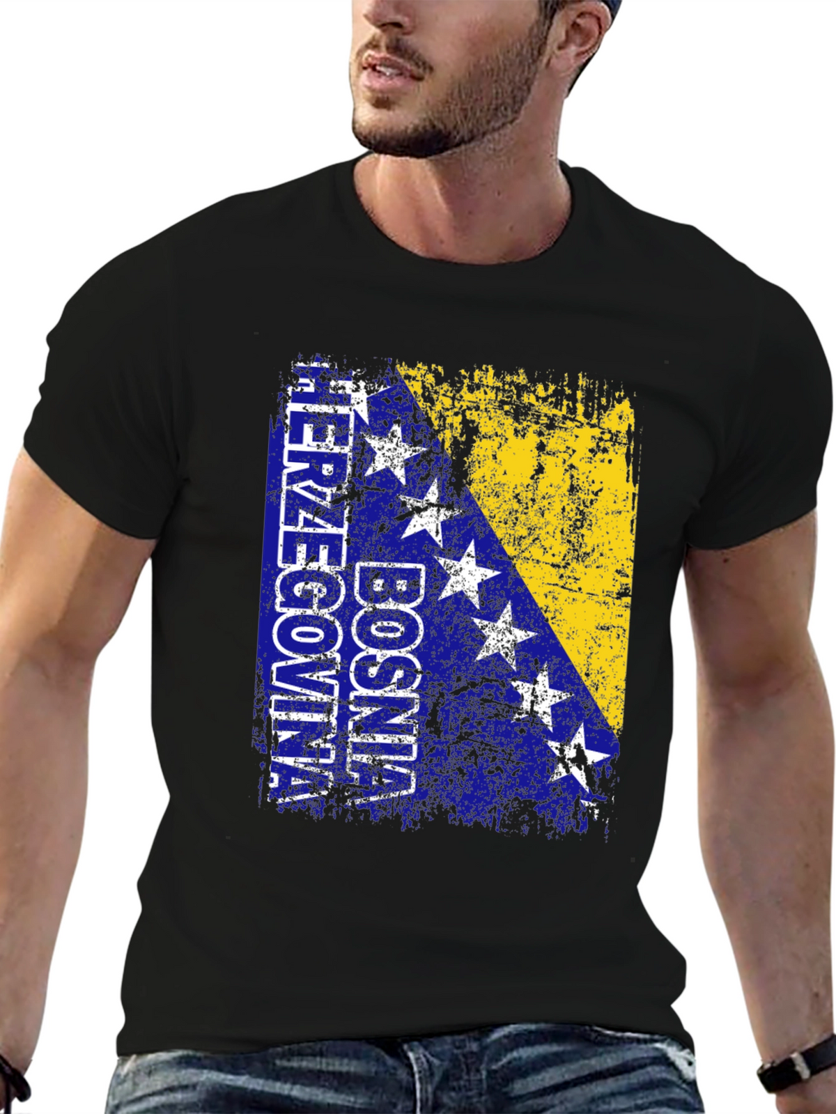 Bosnia Herzegovina Flag Graphic T-Shirt