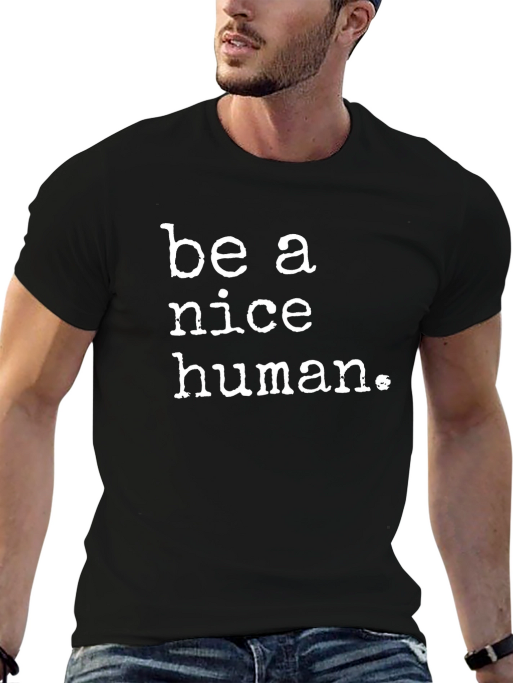Be A Nice Human Black T-Shirt