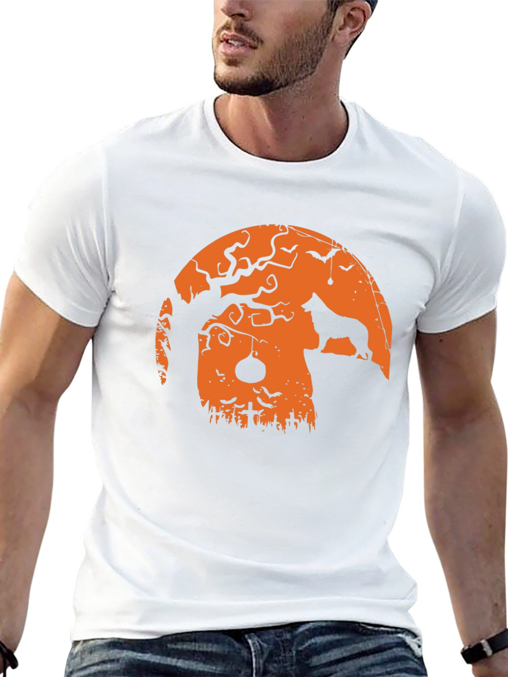 Halloween Dog Silhouette T-Shirt