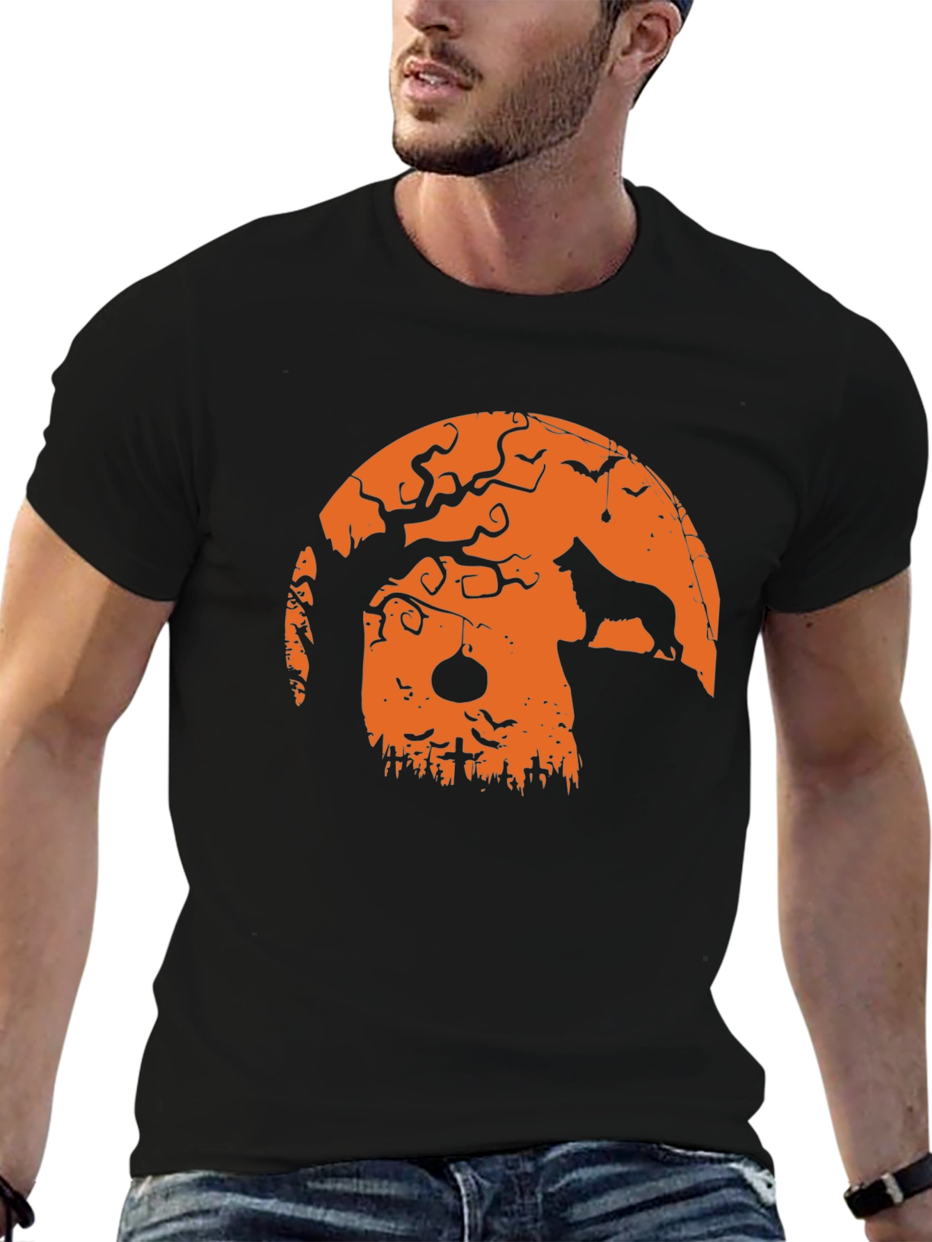 Halloween Dog Silhouette T-Shirt
