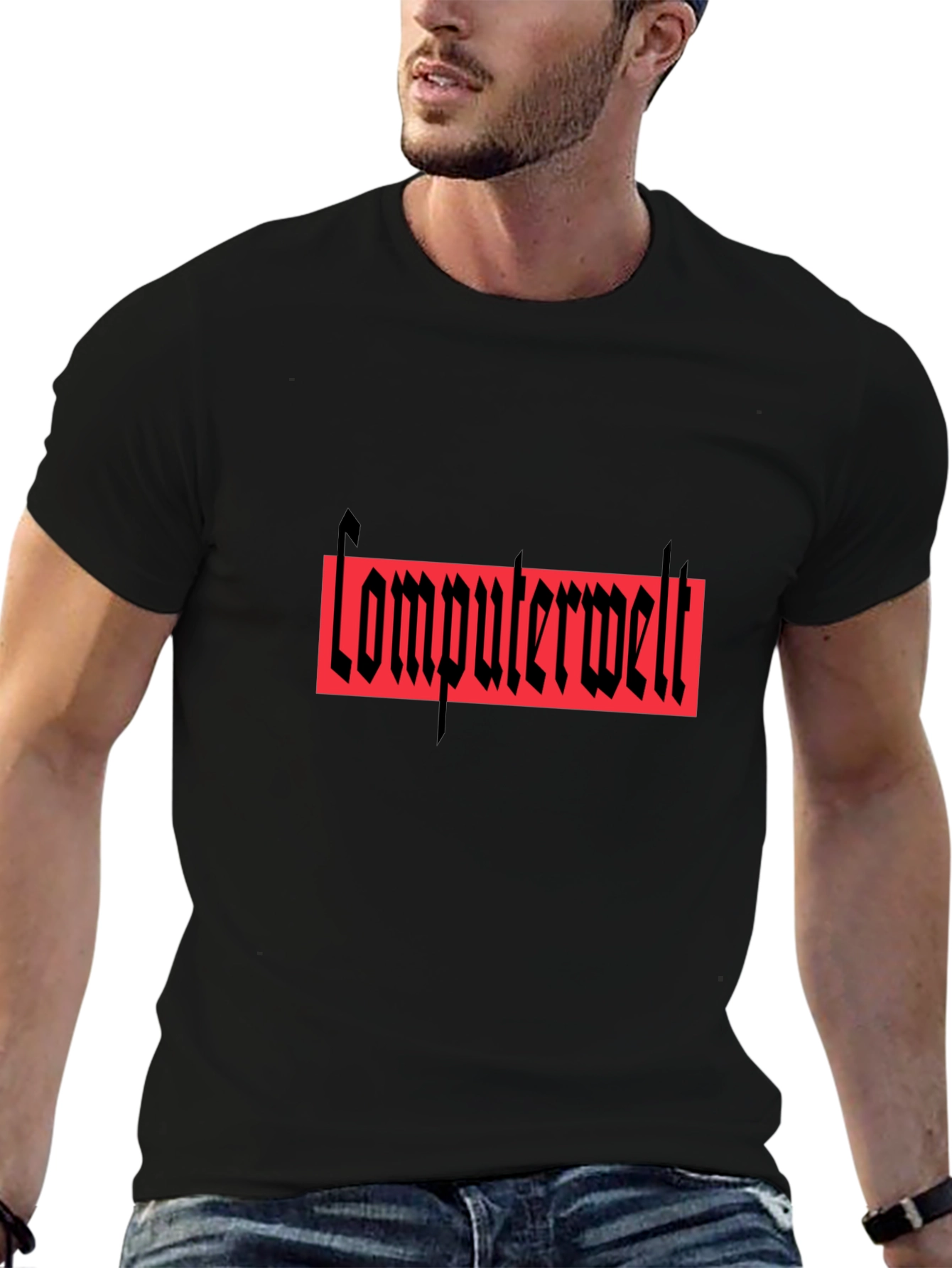 Computerwelt Graphic T-Shirt - Black Crew Neck Tee