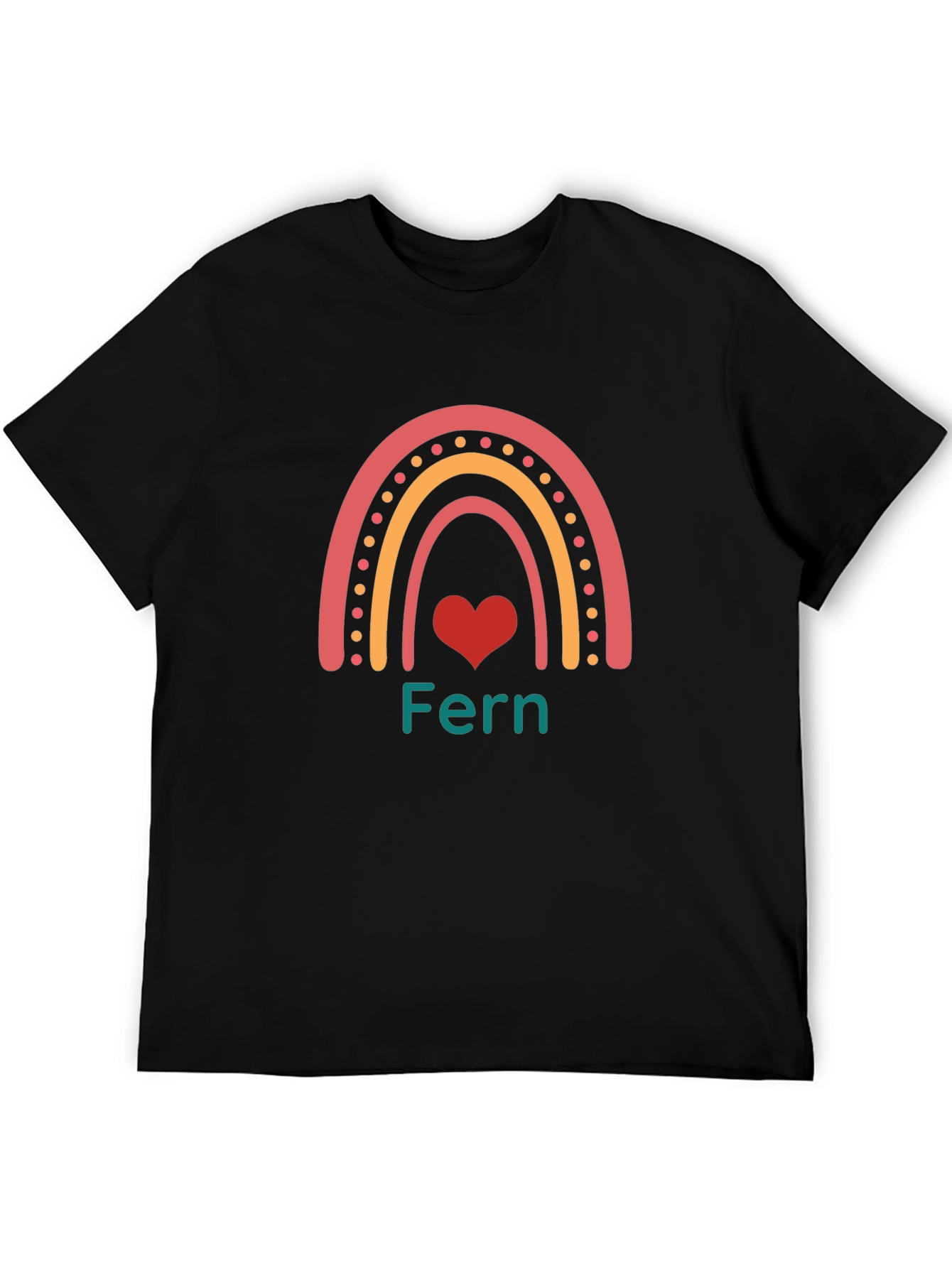 Fern Rainbow Heart Graphic Tee