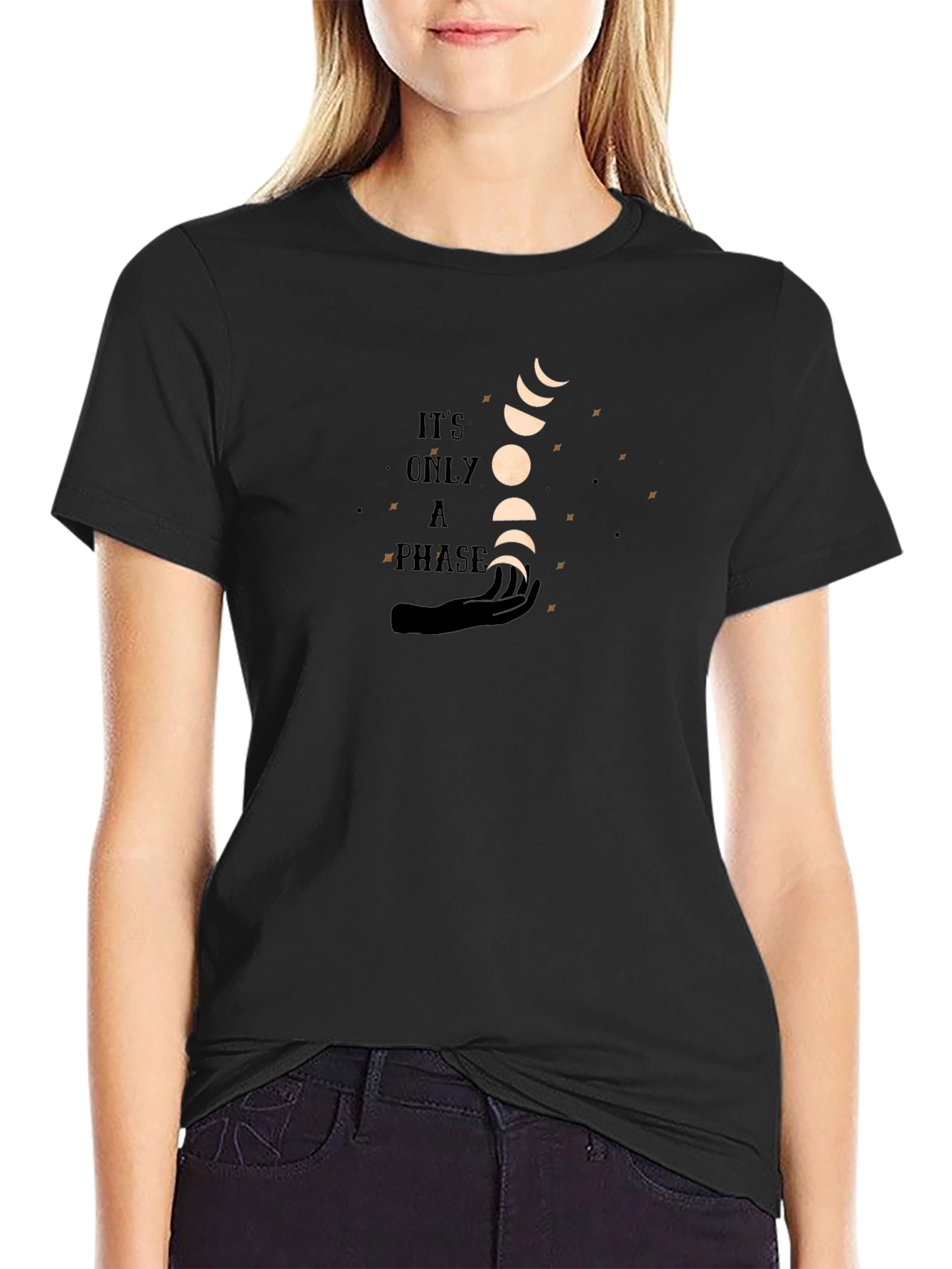 Its Just A Phase Graphic Tee - Unisex Black T-Shirt