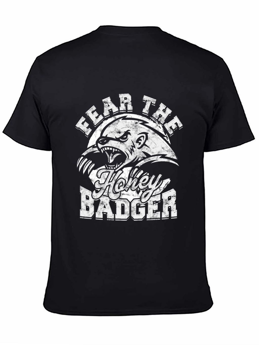 Fear the Honey Badger Black Graphic T-Shirt