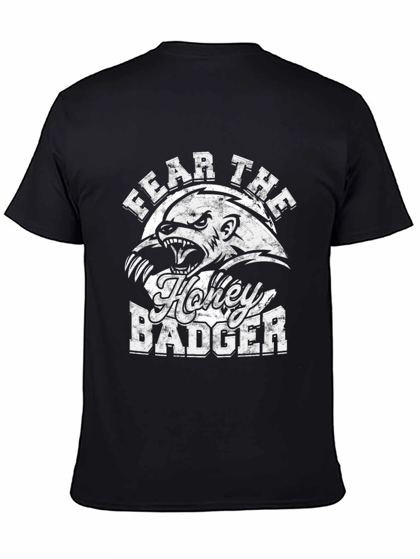 Fear the Honey Badger Black Graphic T-Shirt