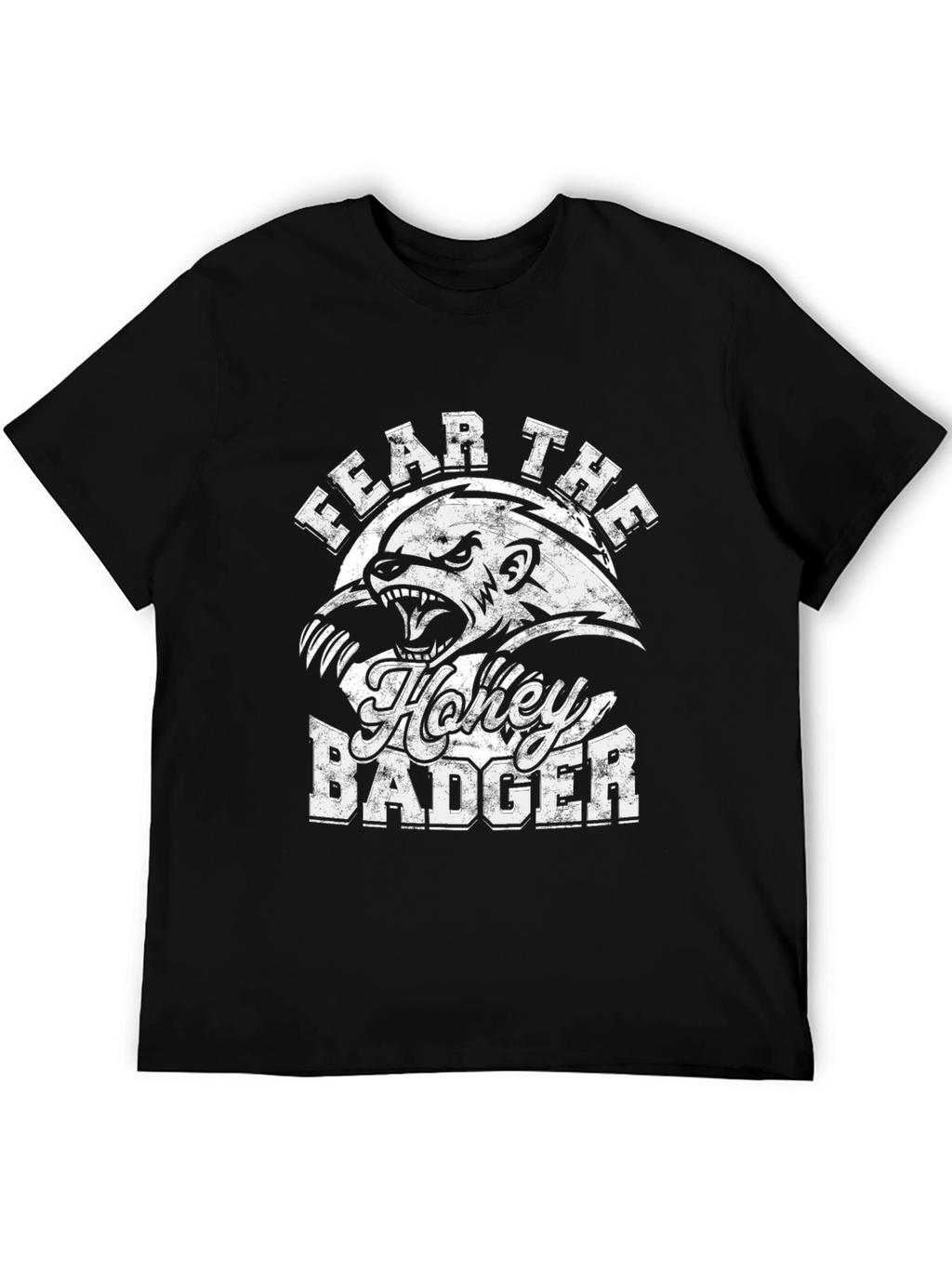 Fear the Honey Badger Black Graphic T-Shirt