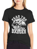 Fear the Honey Badger Black Graphic T-Shirt