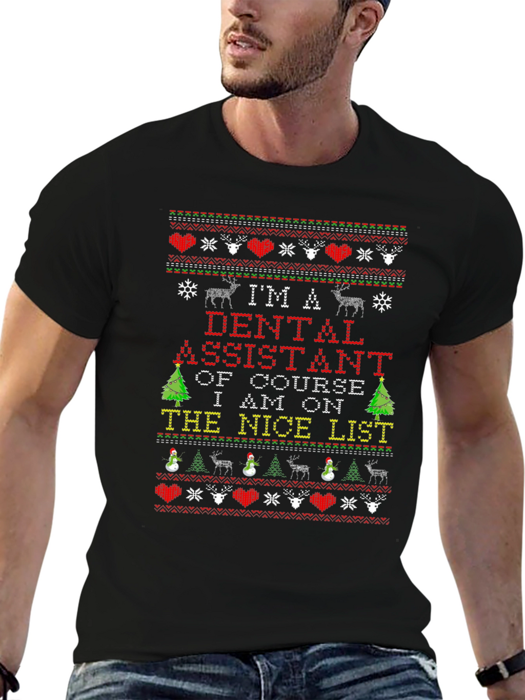 Dental Assistant Ugly Christmas Sweater T-Shirt