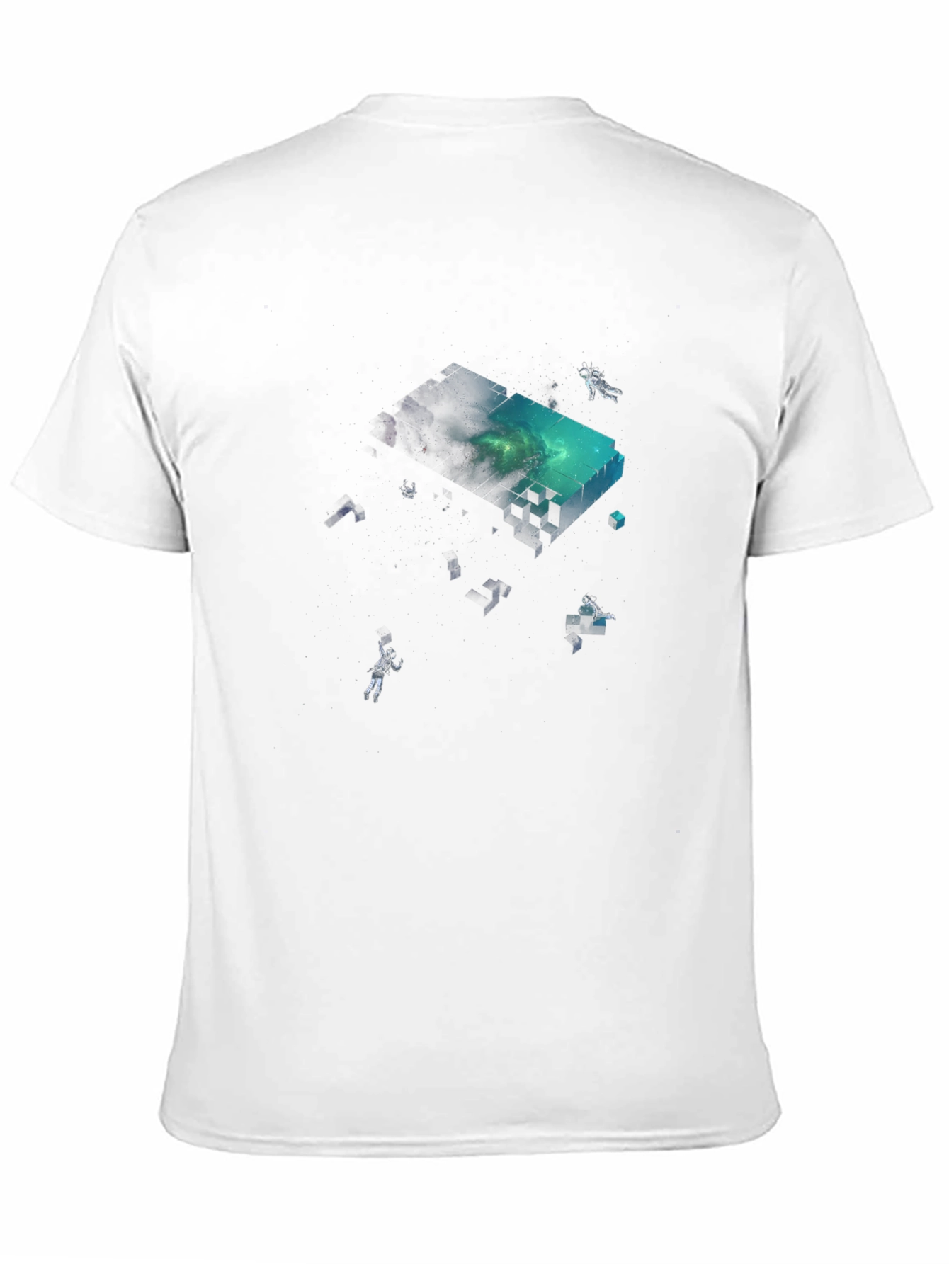 Astronaut Pixel Block Graphic Black T-Shirt