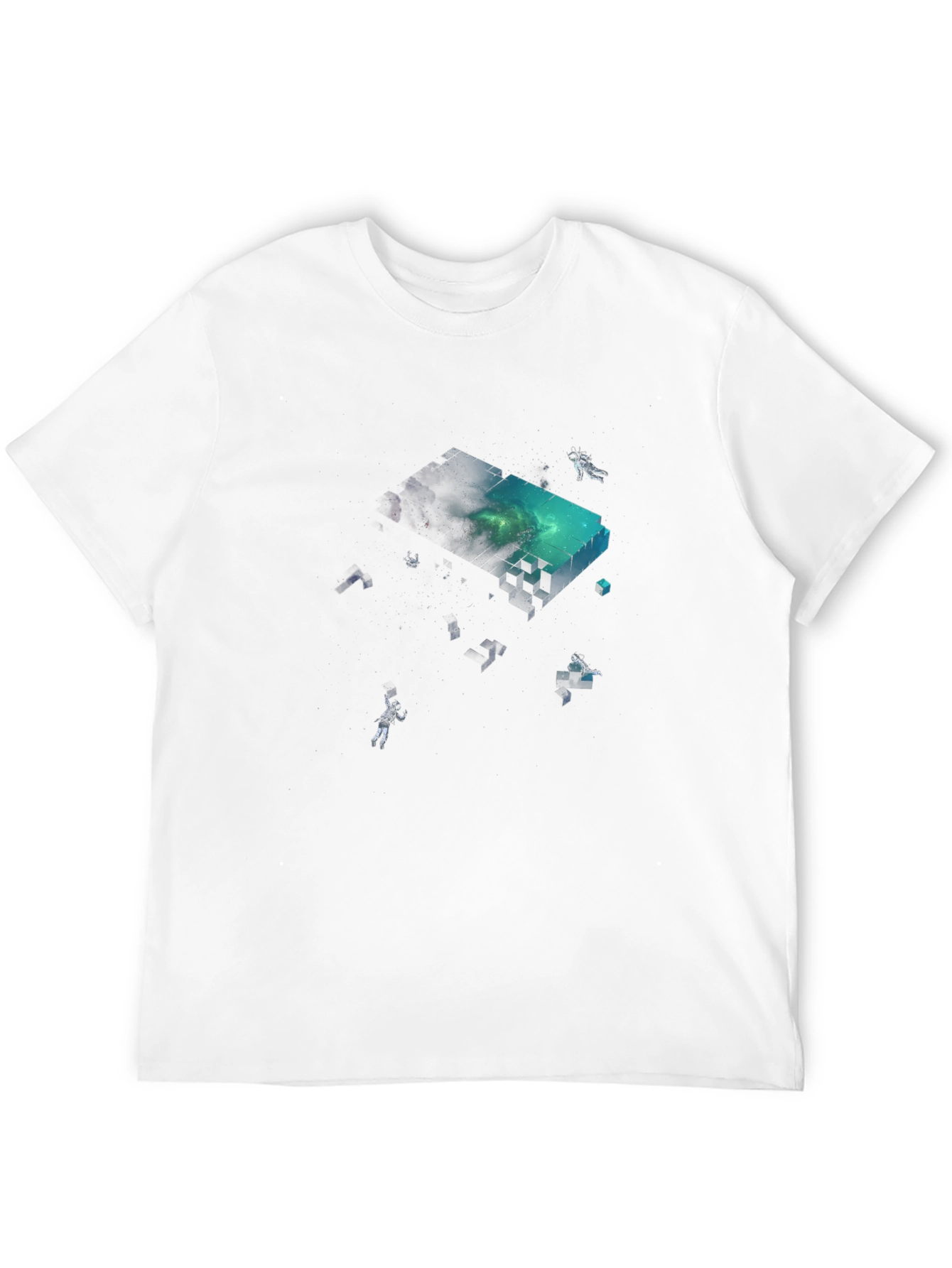 Astronaut Pixel Block Graphic Black T-Shirt