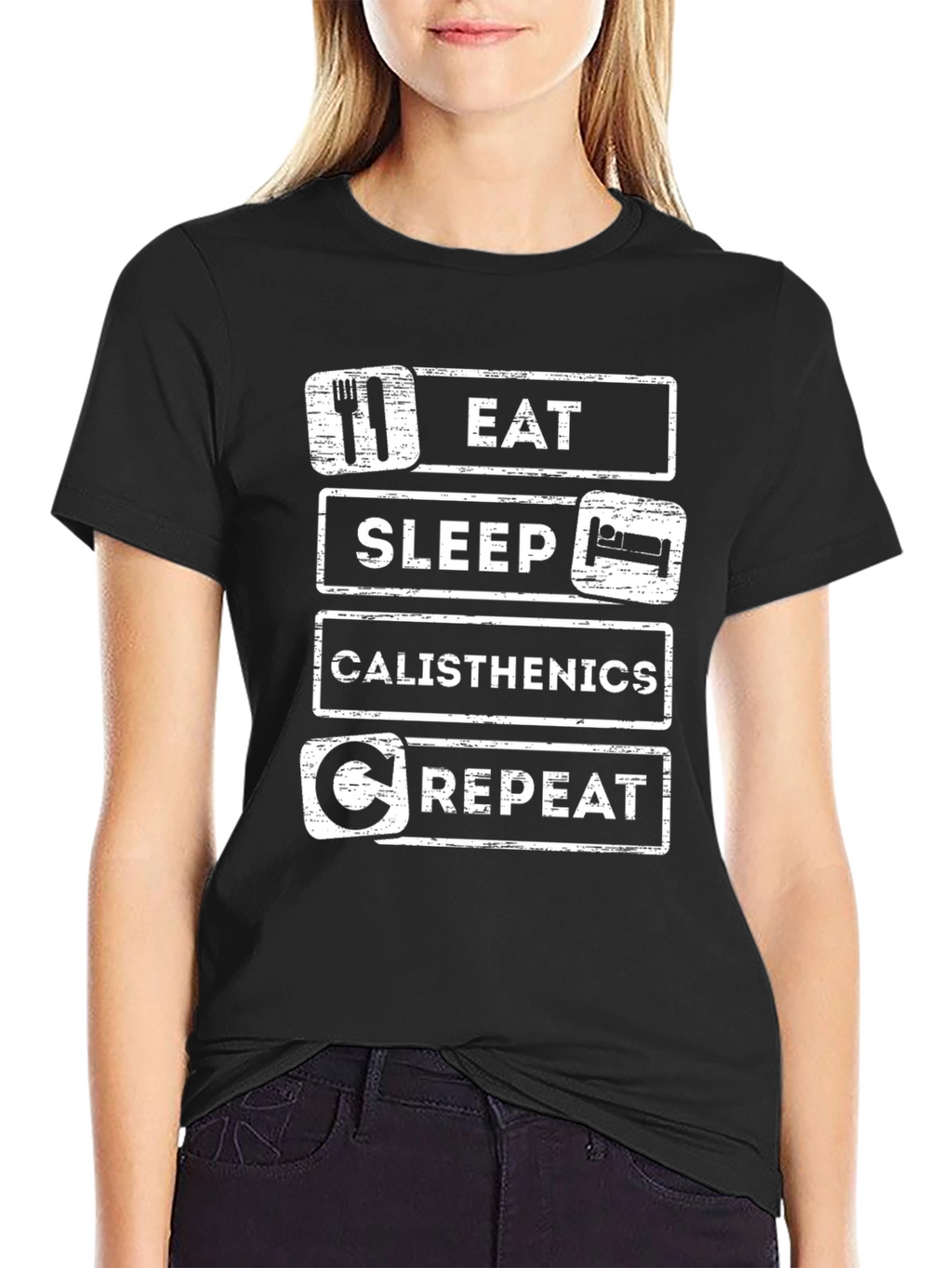 Eat Sleep Calisthenics Repeat Black T-Shirt