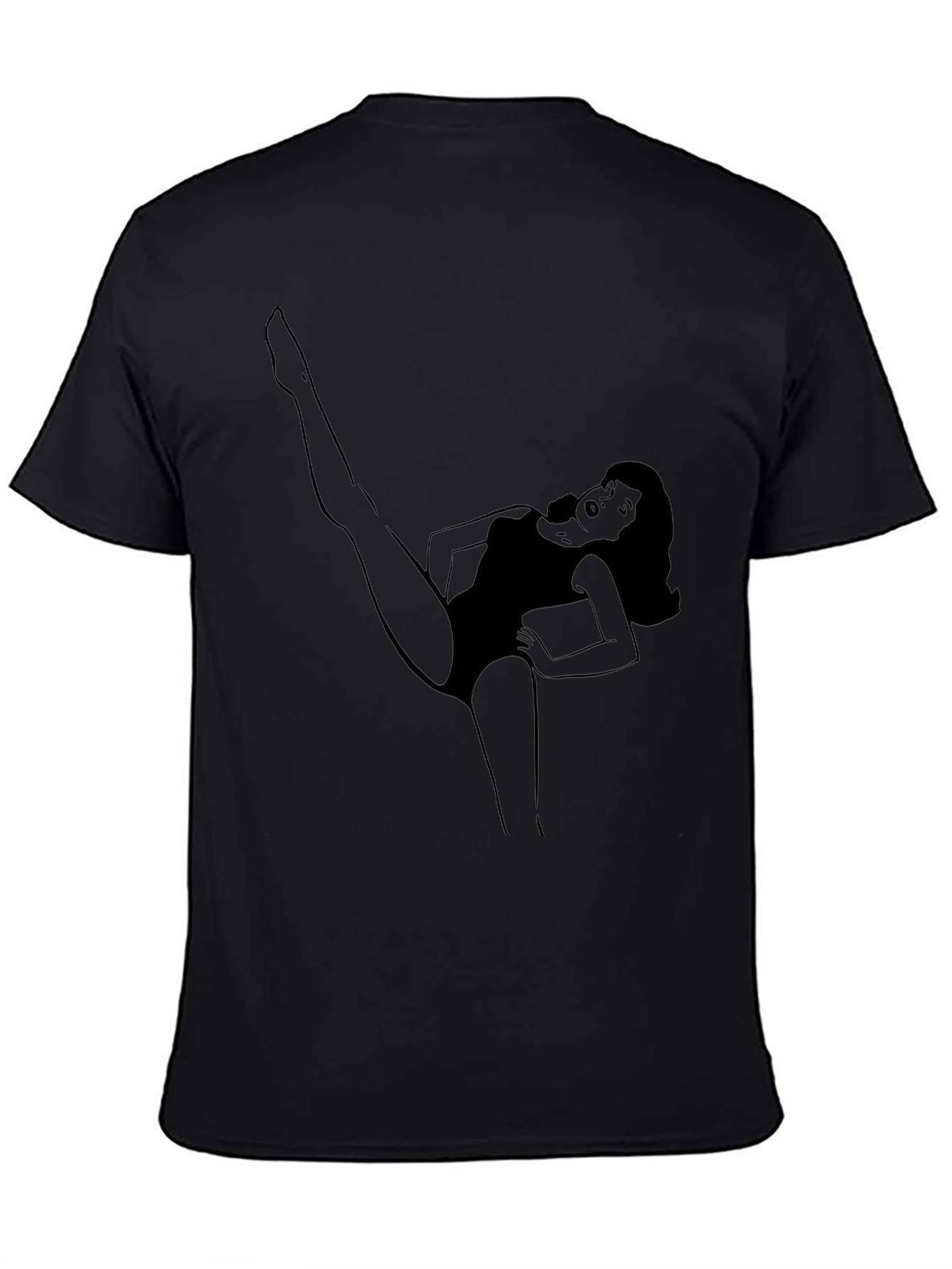 Retro Cartoon Woman Tee - Black