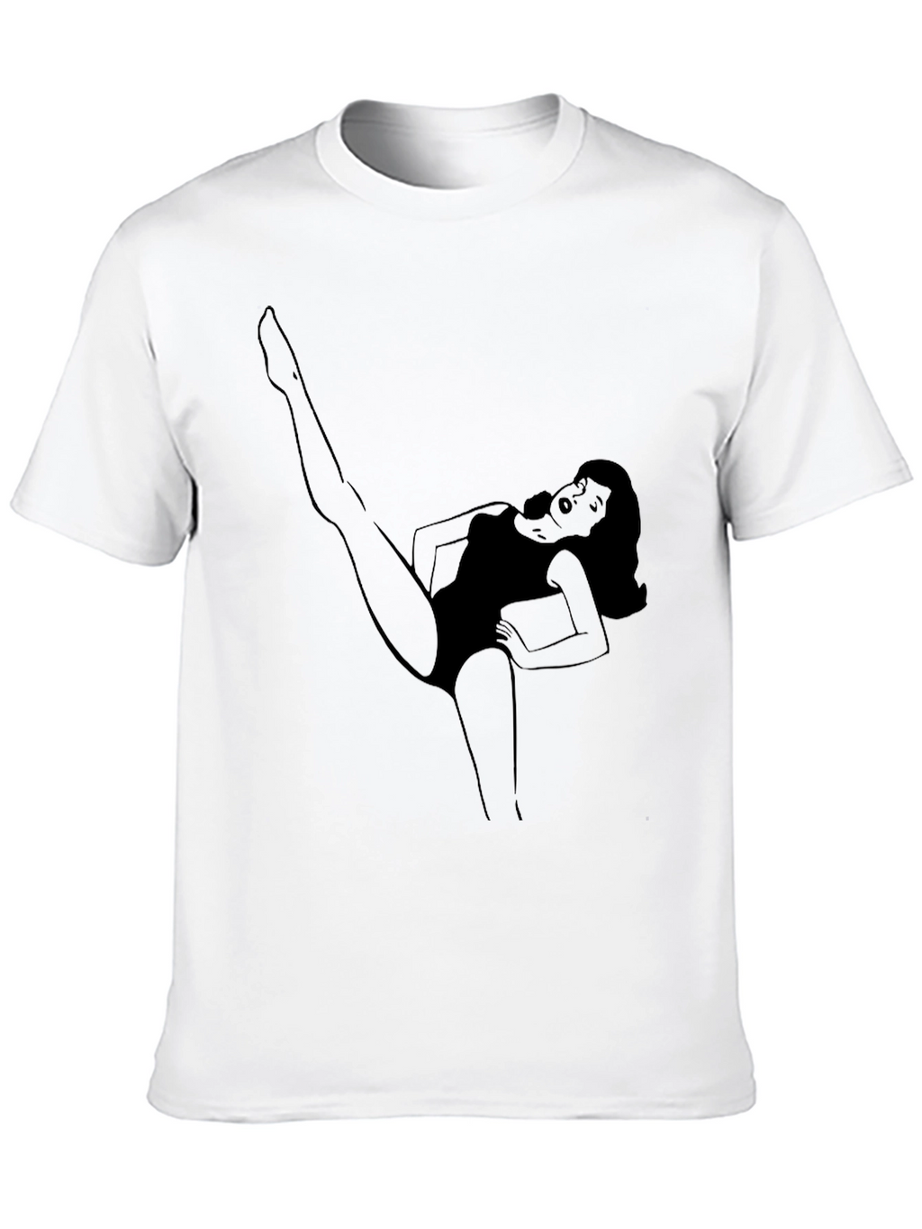 Retro Cartoon Woman Tee - Black