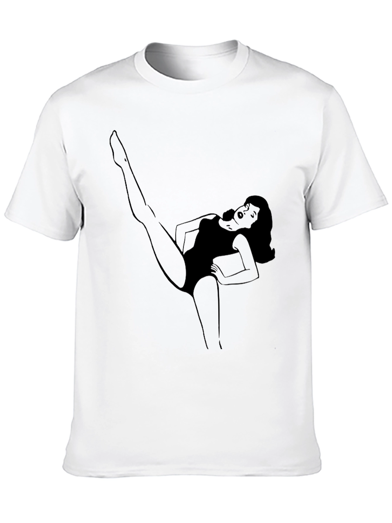 Retro Cartoon Woman Tee - Black
