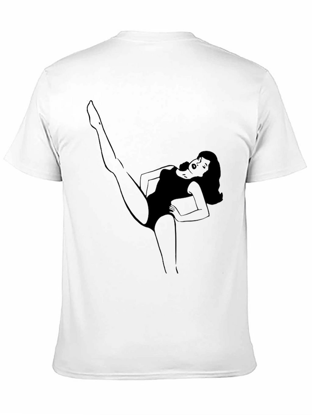 Retro Cartoon Woman Tee - Black