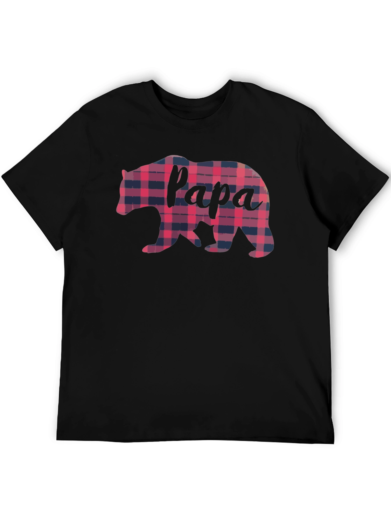 Papa Bear Plaid Graphic Tee - Fathers Day Gift
