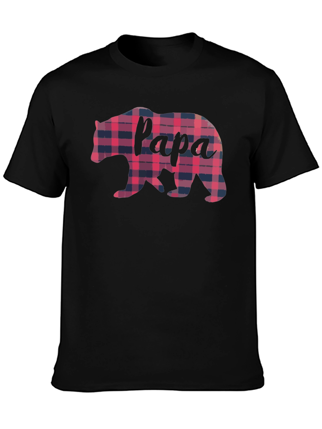 Papa Bear Plaid Graphic Tee - Fathers Day Gift