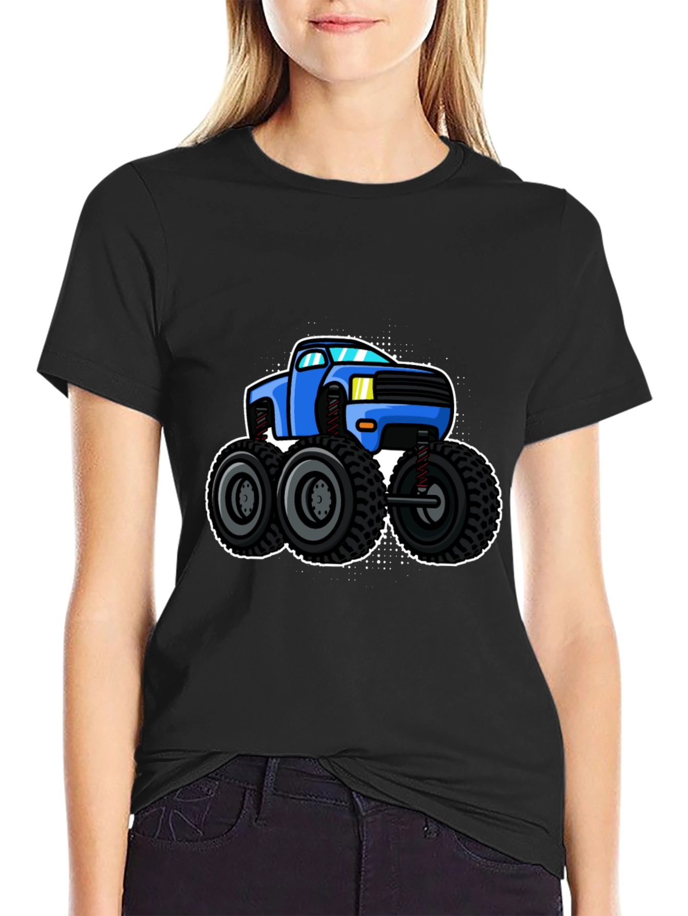 Monster Truck Graphic Tee - Black Cotton Shirt