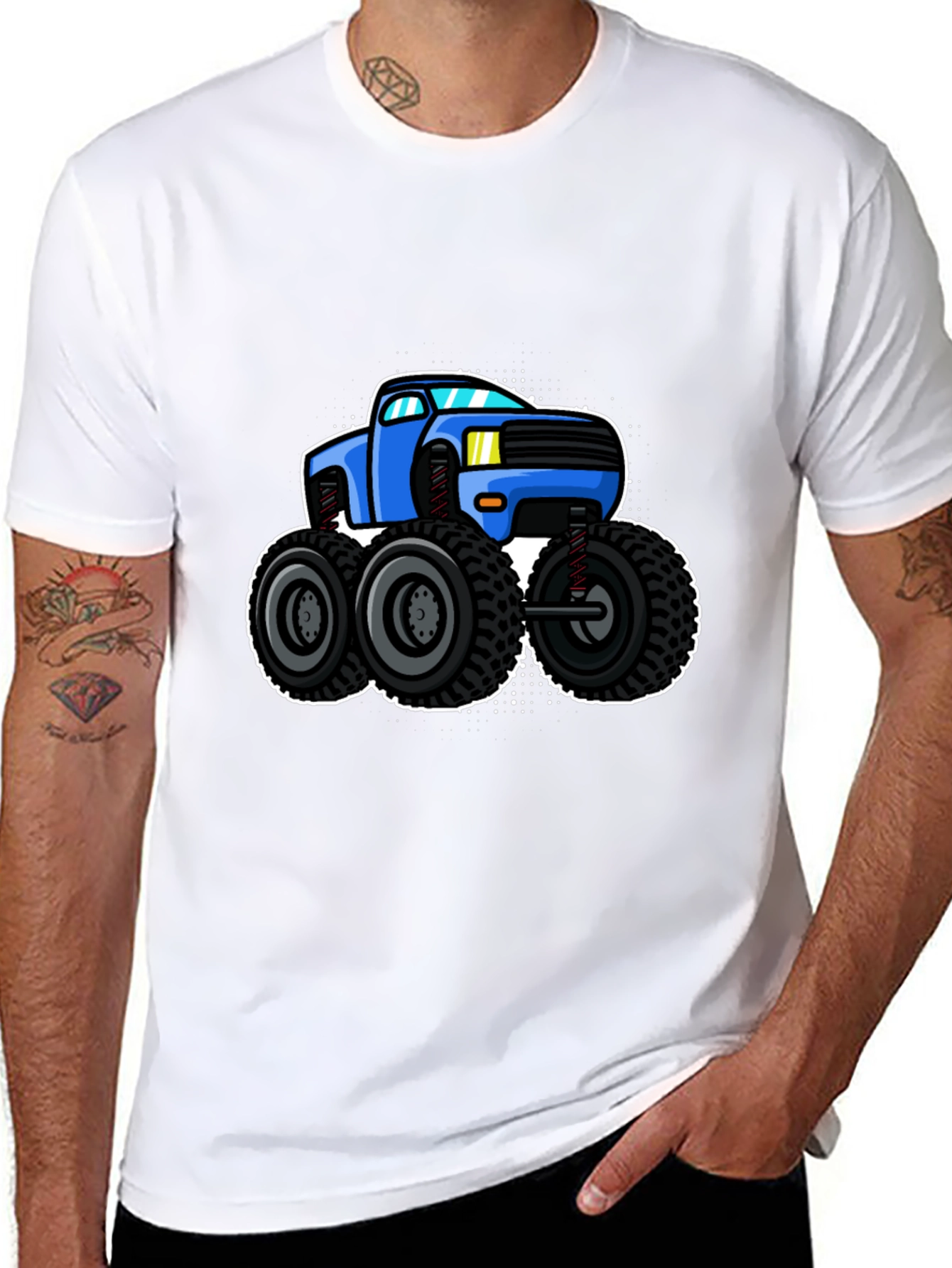 Monster Truck Graphic Tee - Black Cotton Shirt