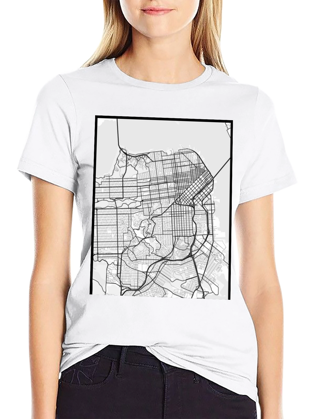 San Francisco Map Tee - City Grid Graphic T-Shirt