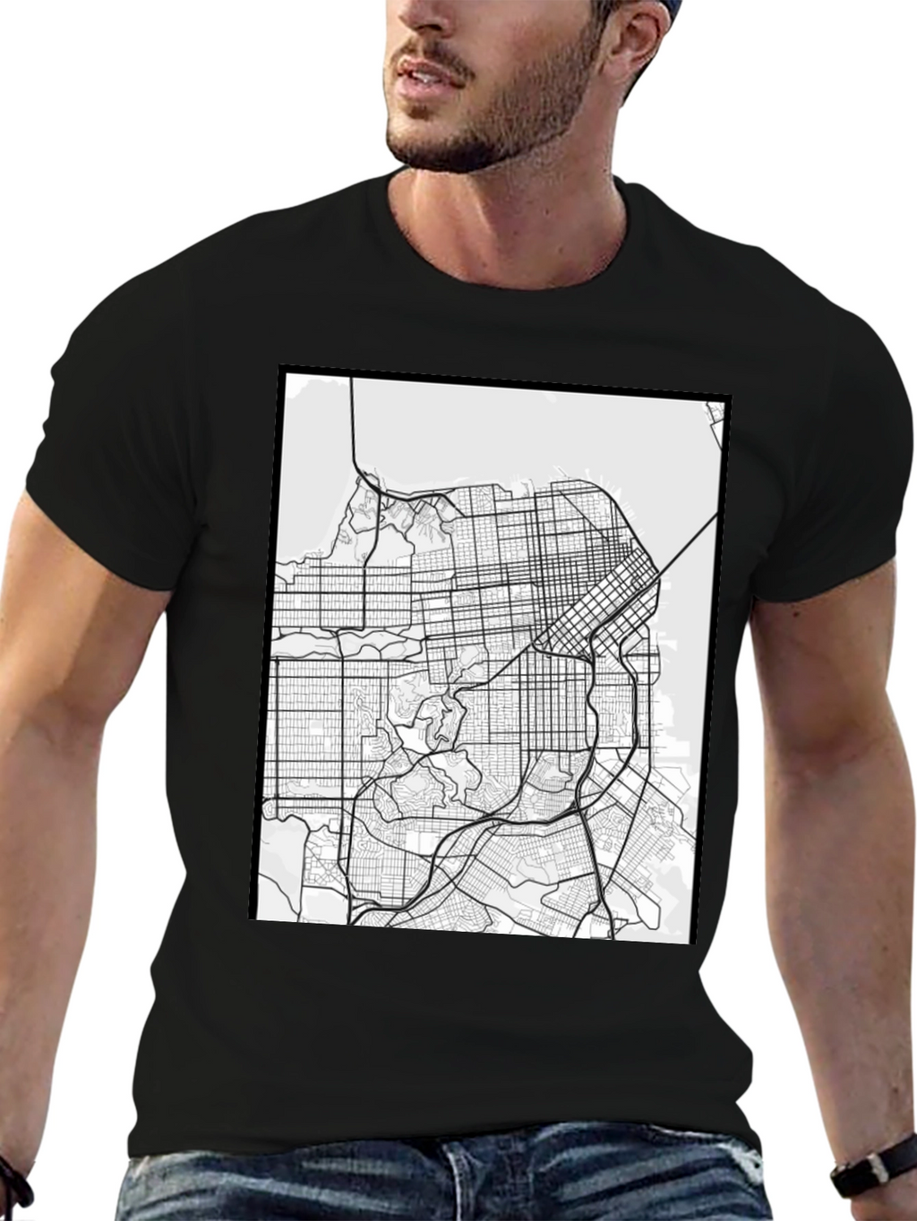 San Francisco Map Tee - City Grid Graphic T-Shirt