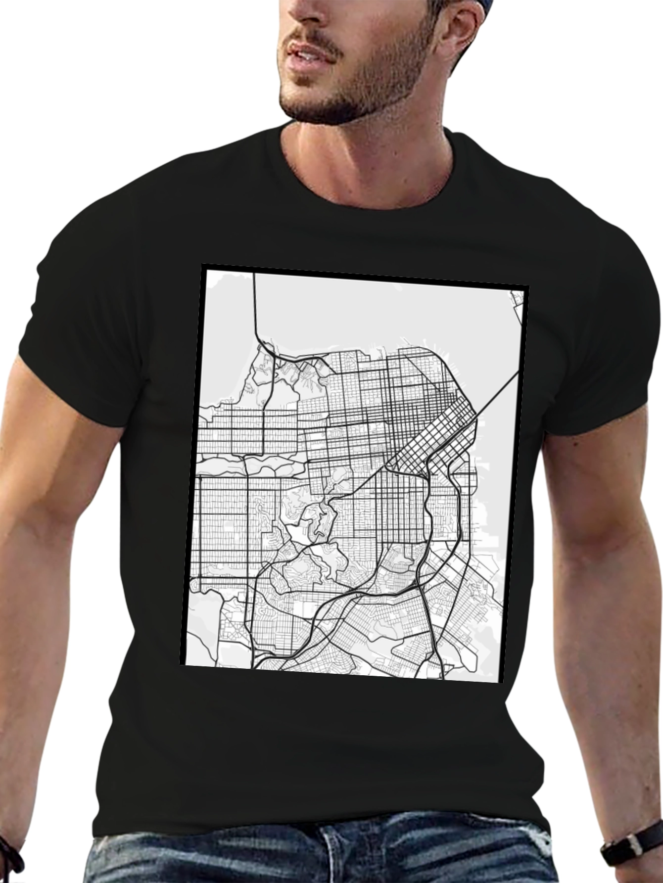 San Francisco Map Tee - City Grid Graphic T-Shirt