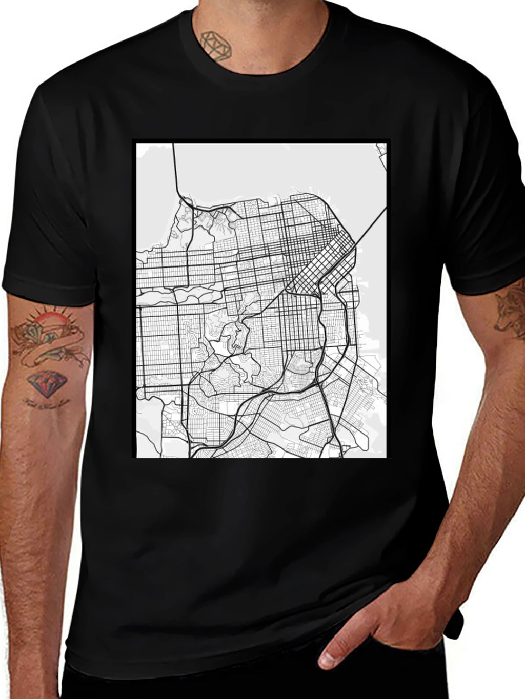 San Francisco Map Tee - City Grid Graphic T-Shirt