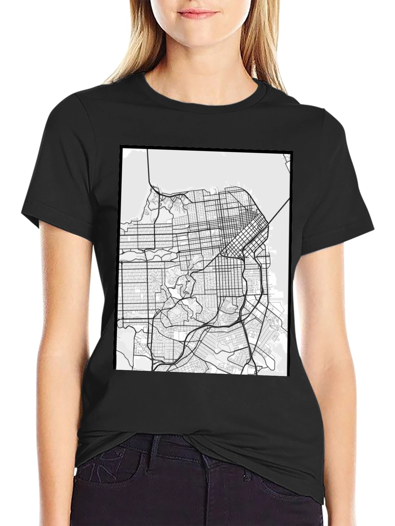 San Francisco Map Tee - City Grid Graphic T-Shirt