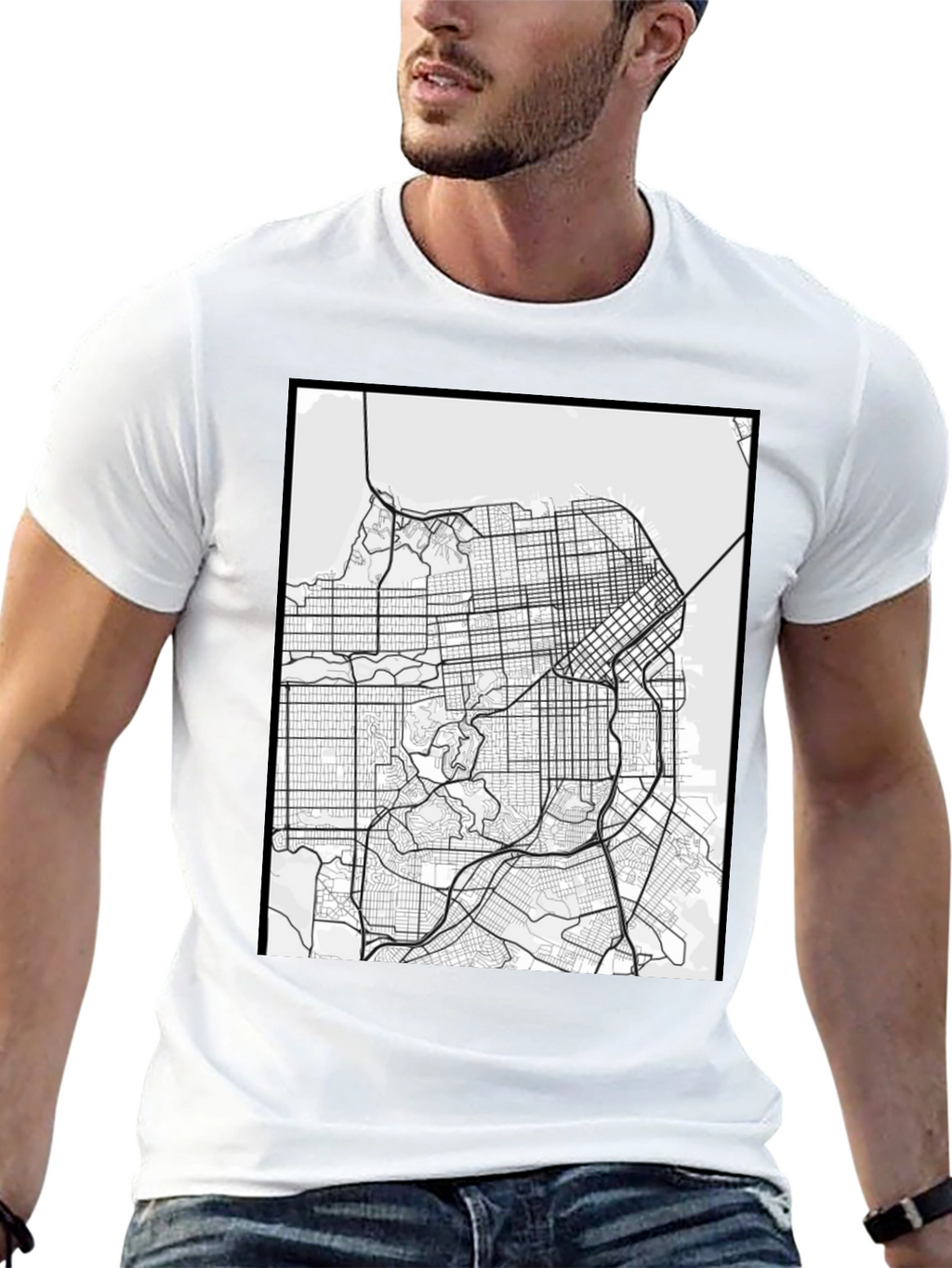 San Francisco Map Tee - City Grid Graphic T-Shirt