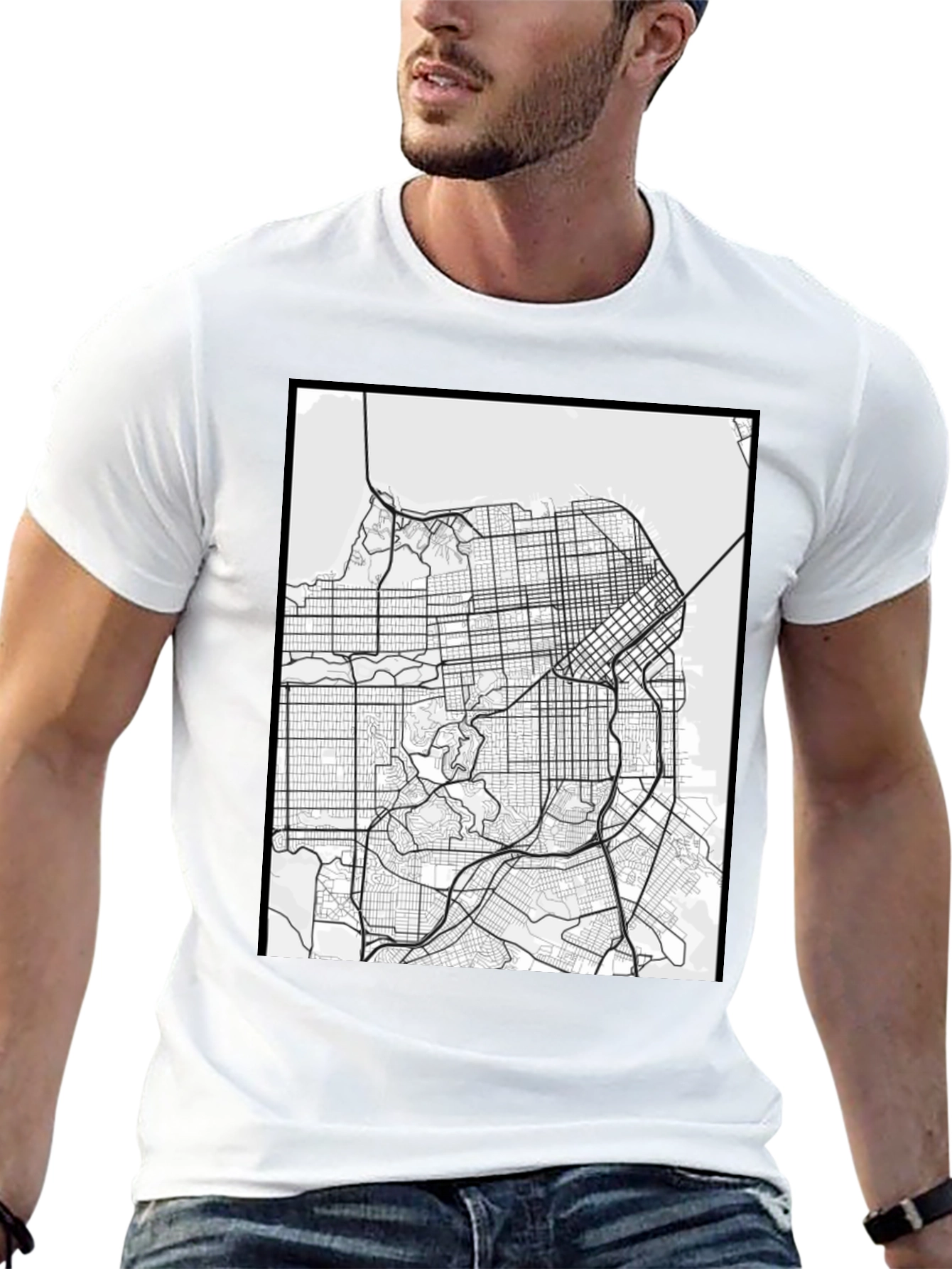 San Francisco Map Tee - City Grid Graphic T-Shirt