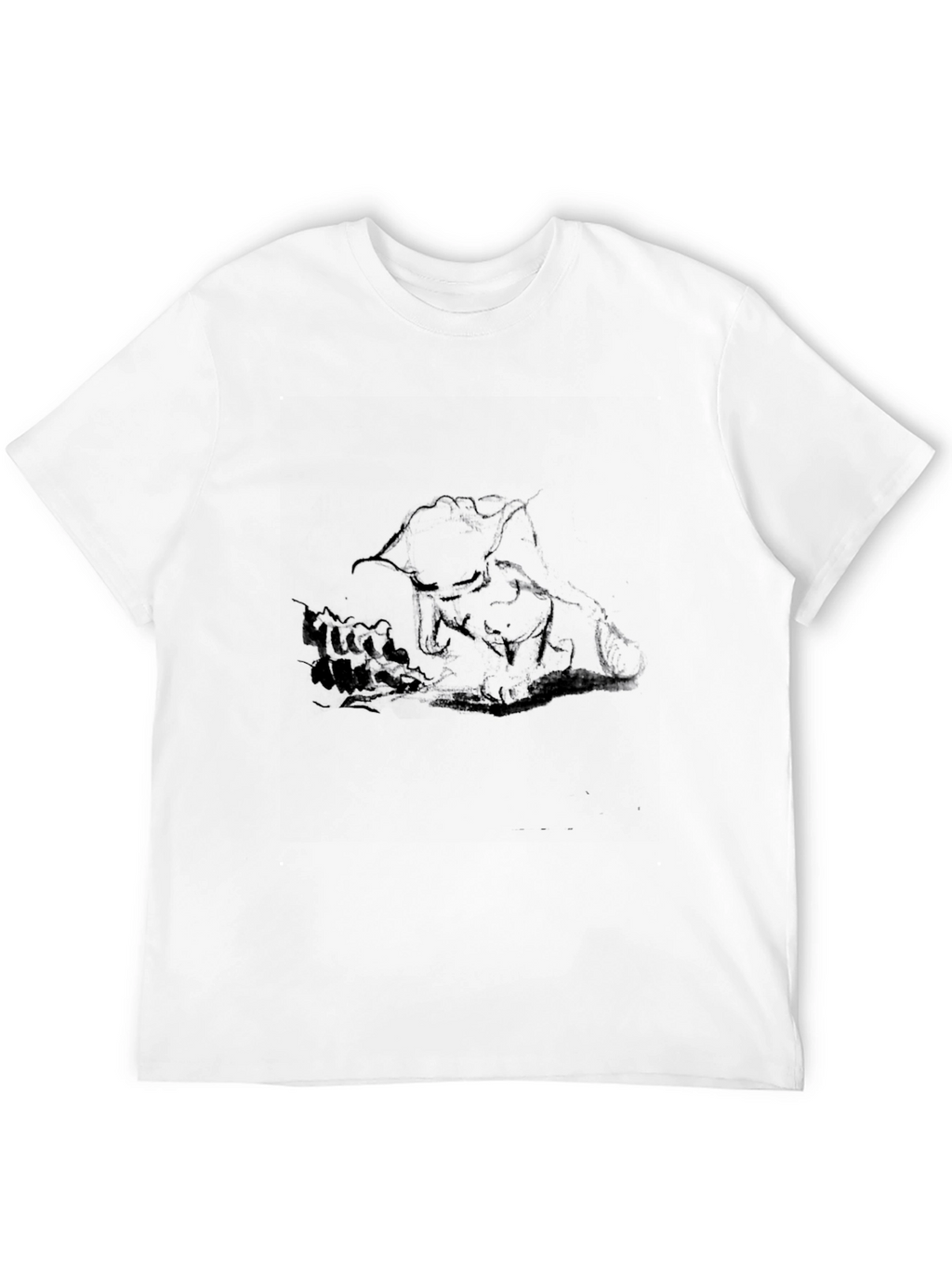 Black T-Shirt with Abstract Graphic Print