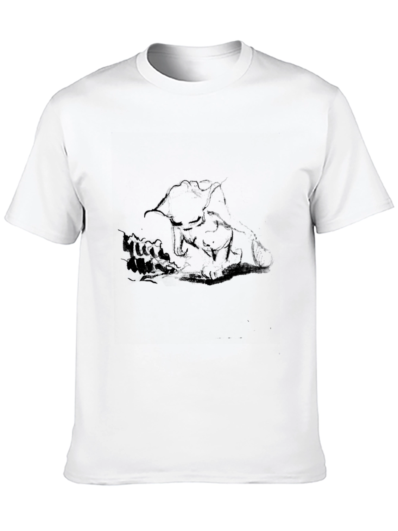 Black T-Shirt with Abstract Graphic Print