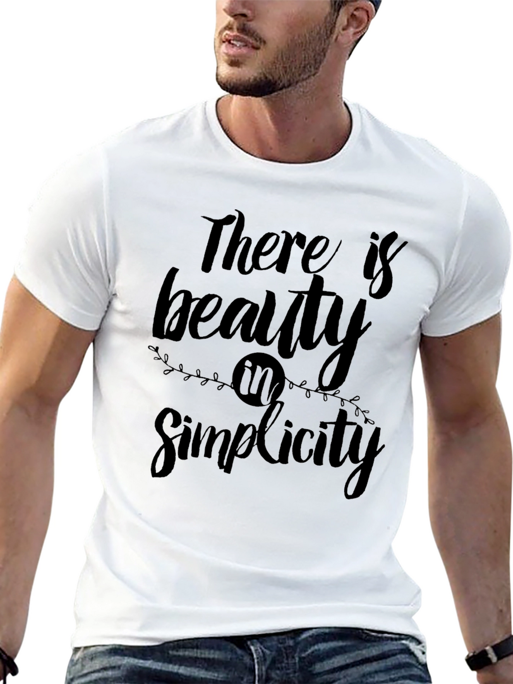 Beauty in Simplicity Black Graphic T-Shirt
