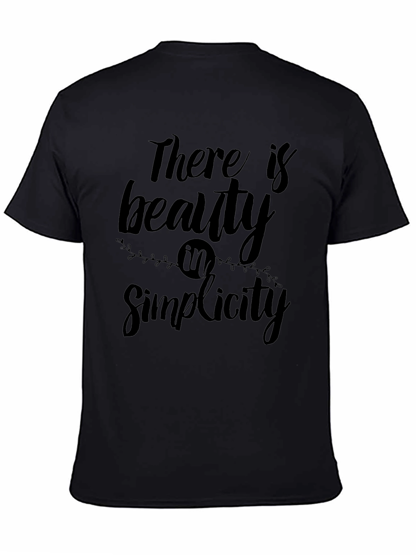 Beauty in Simplicity Black Graphic T-Shirt