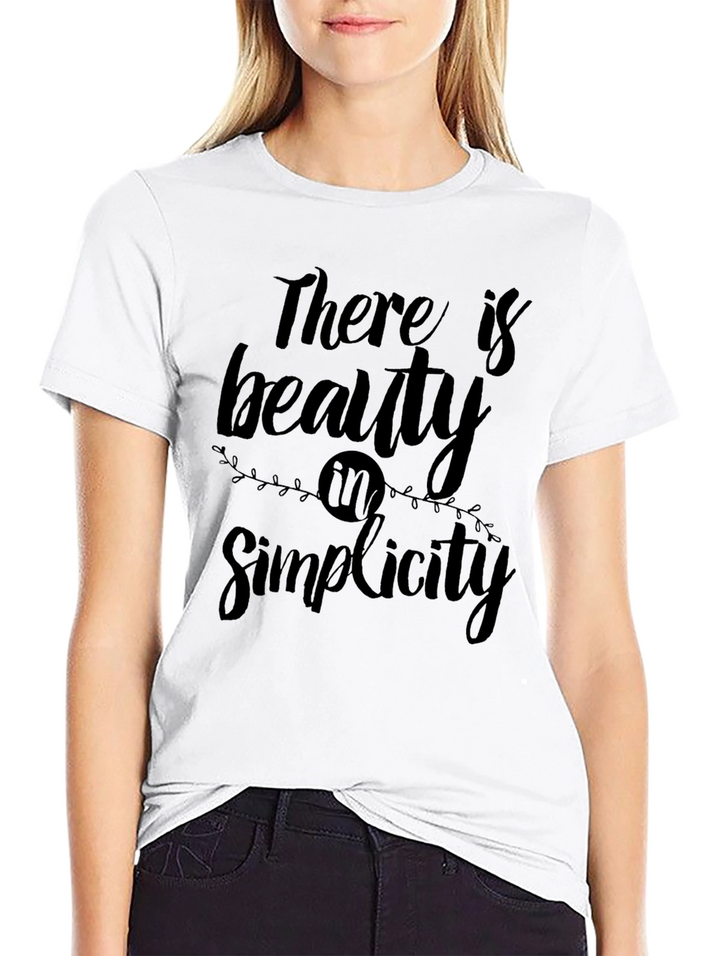 Beauty in Simplicity Black Graphic T-Shirt
