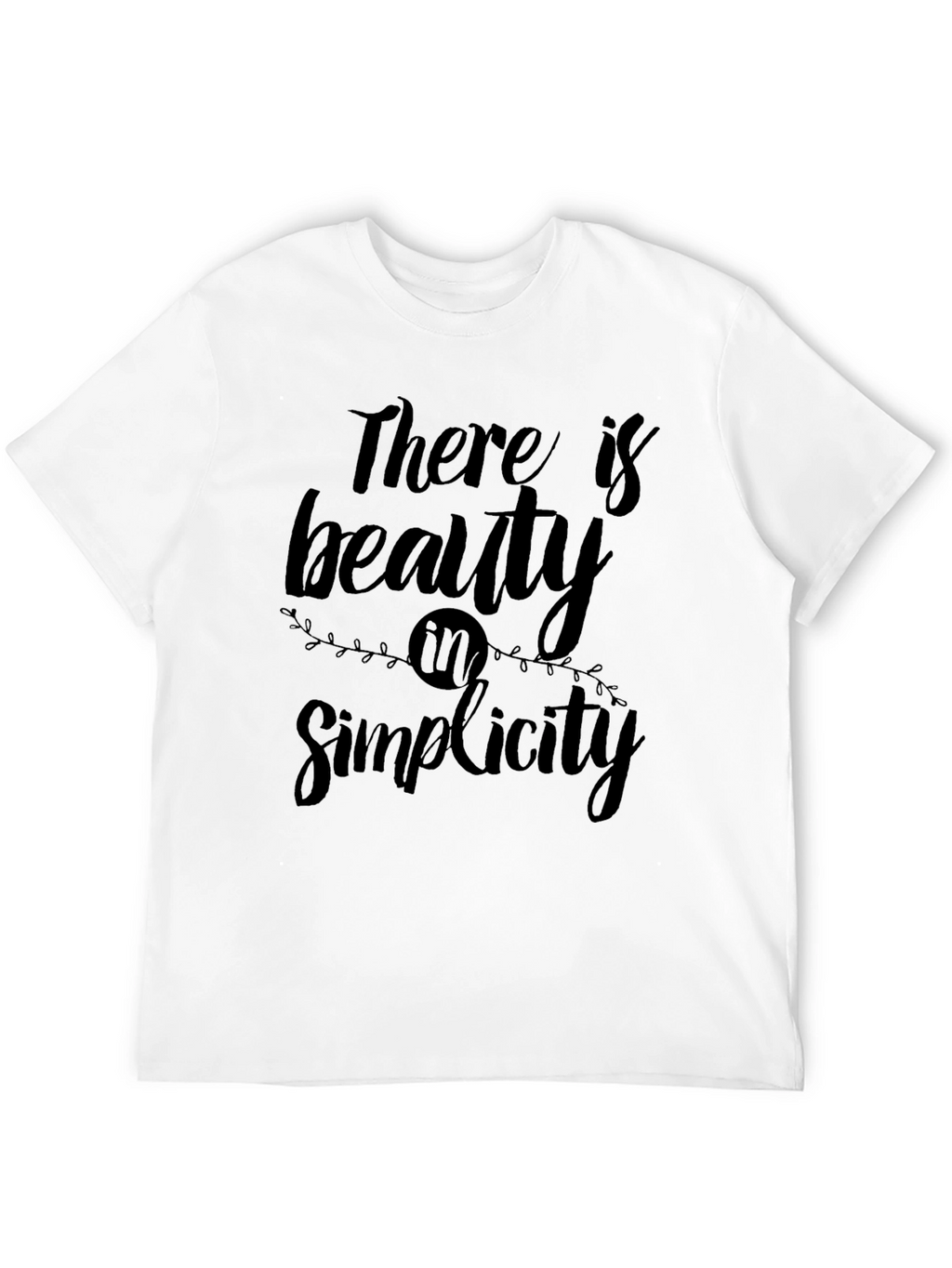 Beauty in Simplicity Black Graphic T-Shirt