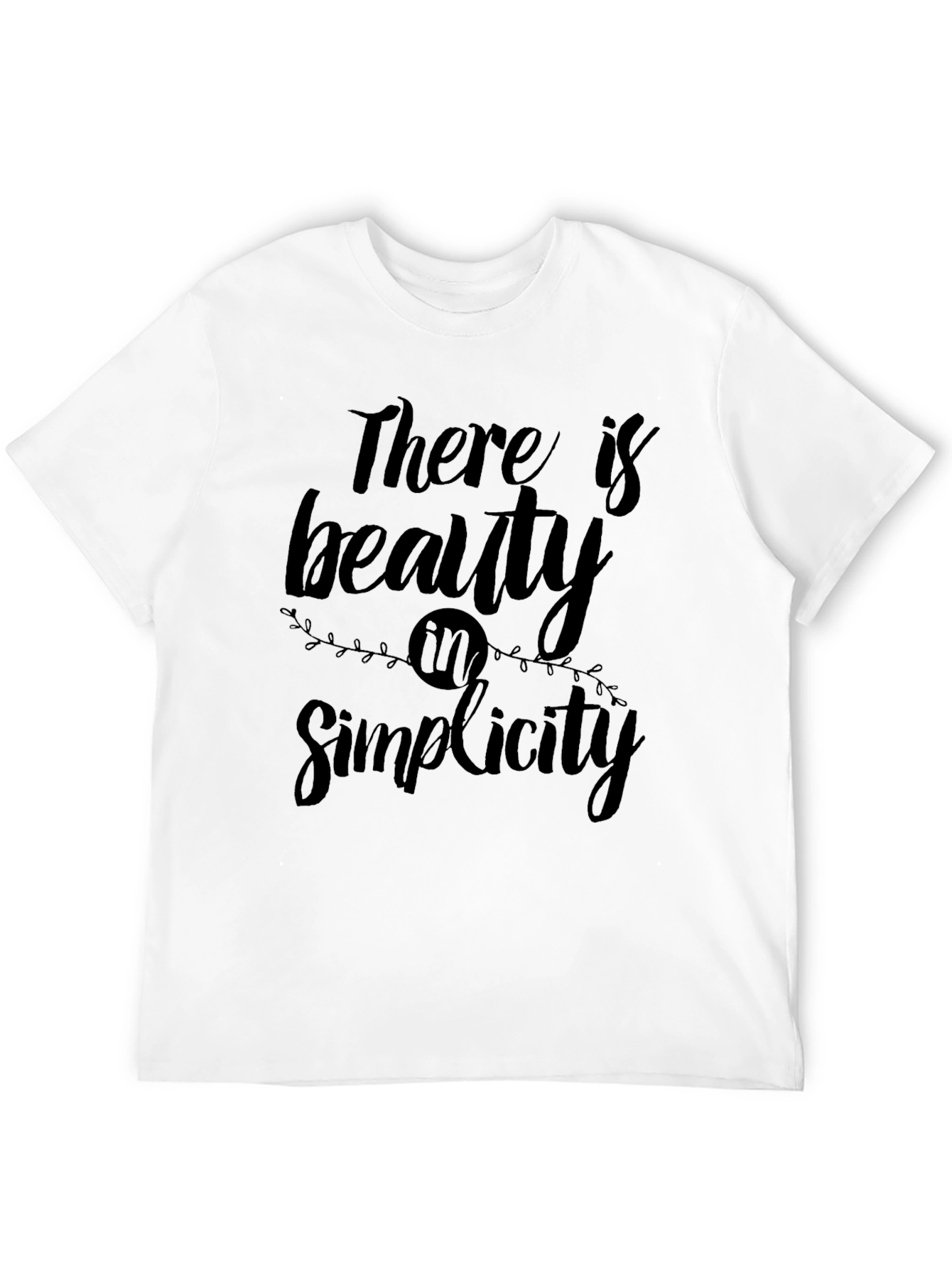 Beauty in Simplicity Black Graphic T-Shirt
