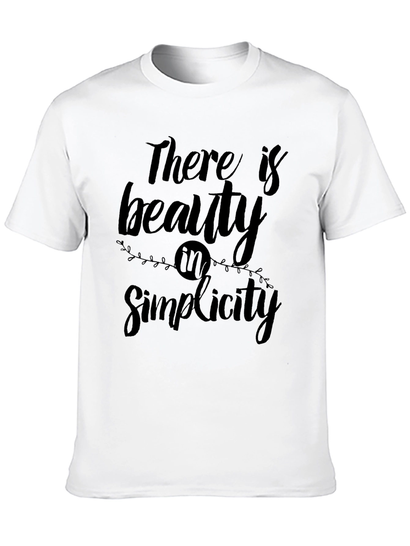 Beauty in Simplicity Black Graphic T-Shirt