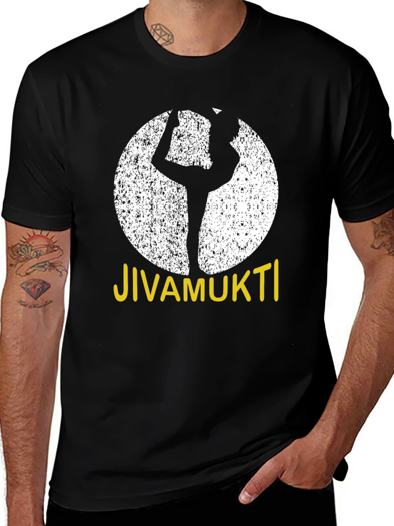Jivamukti Yoga Pose Black T-Shirt