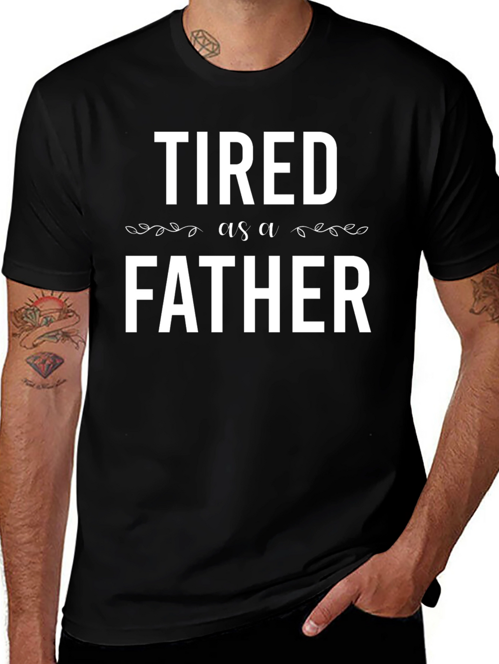 Tired as a Father Graphic Tee - Black