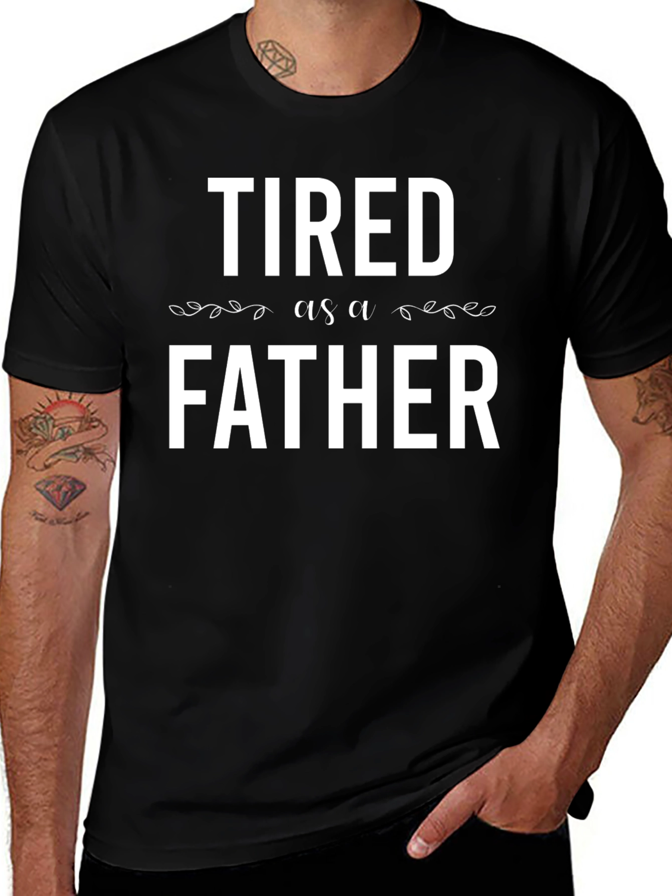 Tired as a Father Graphic Tee - Black