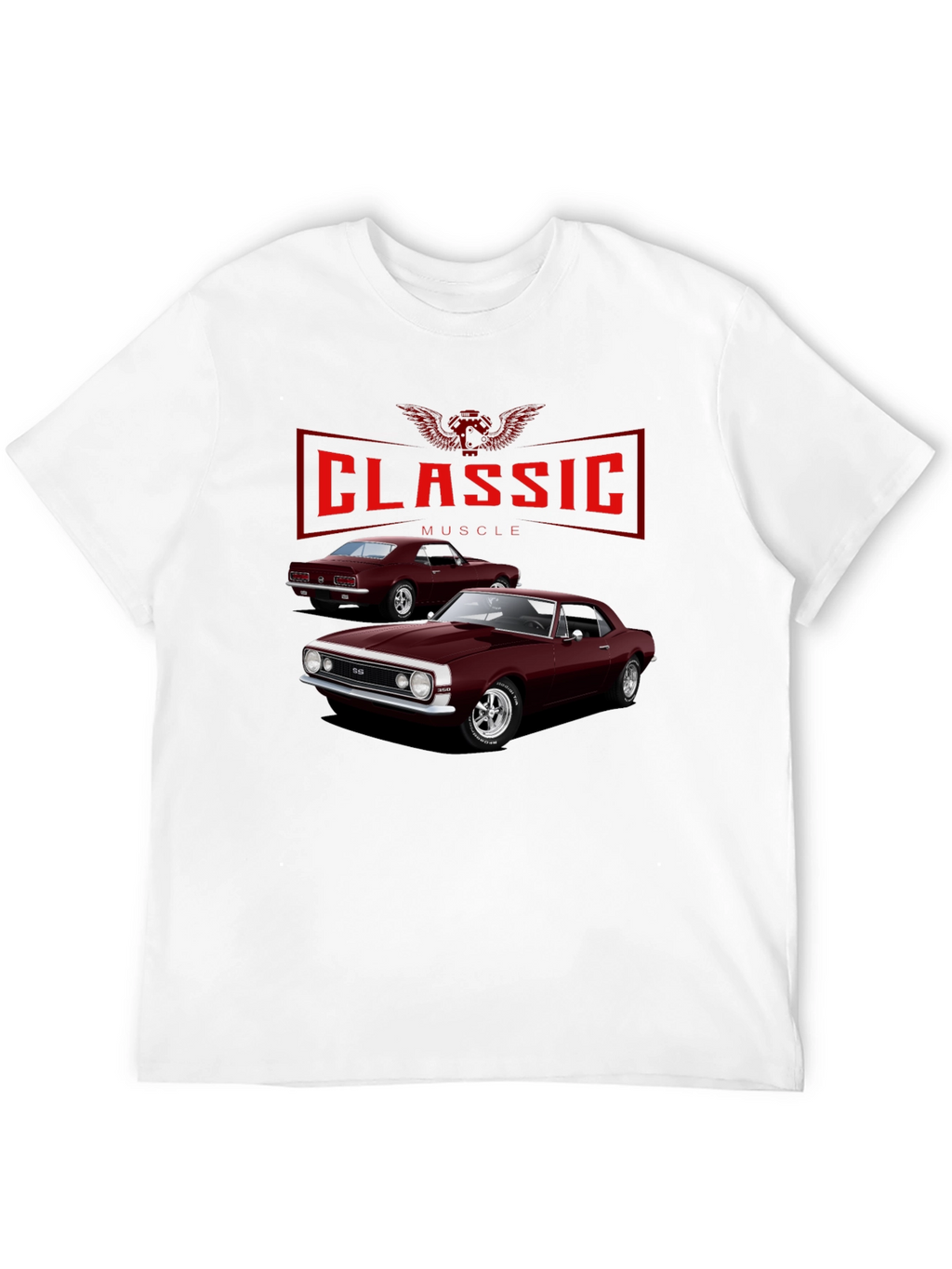 Classic Muscle Car Graphic T-Shirt - Black