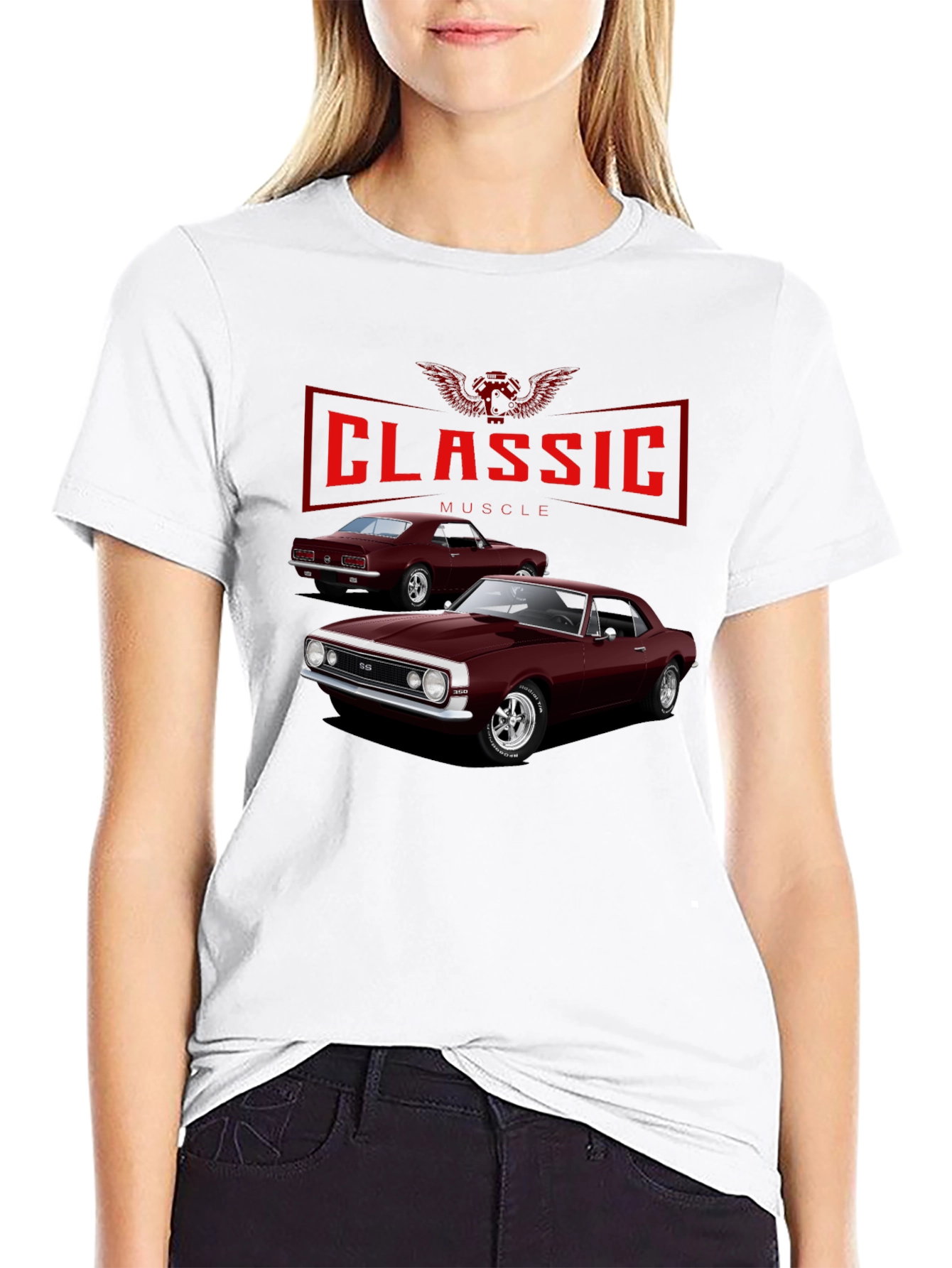 Classic Muscle Car Graphic T-Shirt - Black