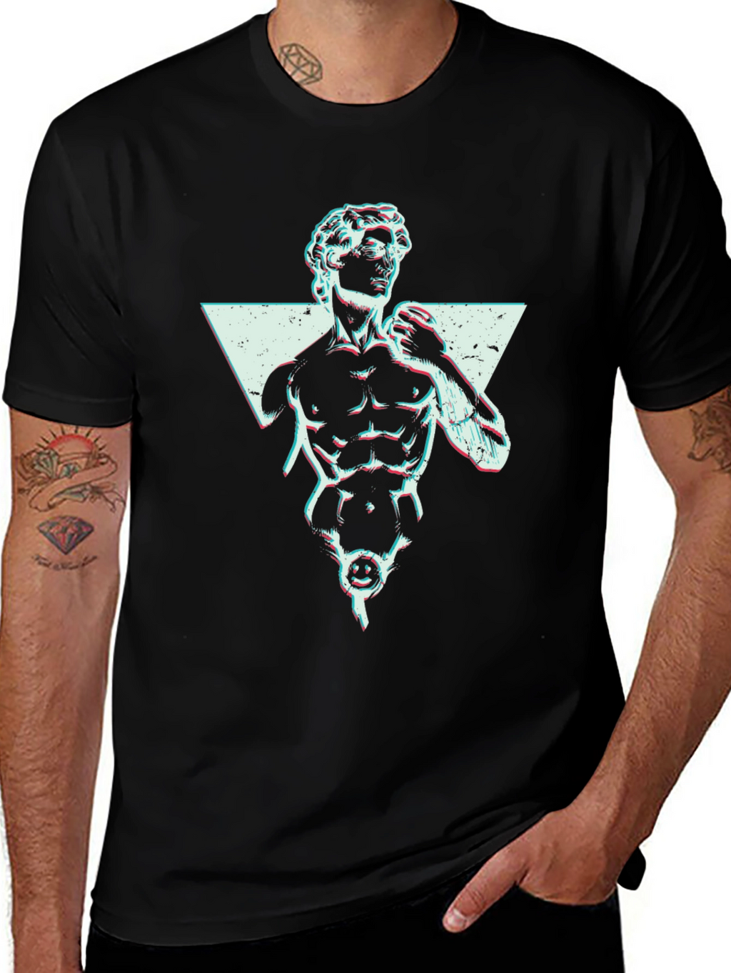 David Statue Graphic Tee - Edgy Style