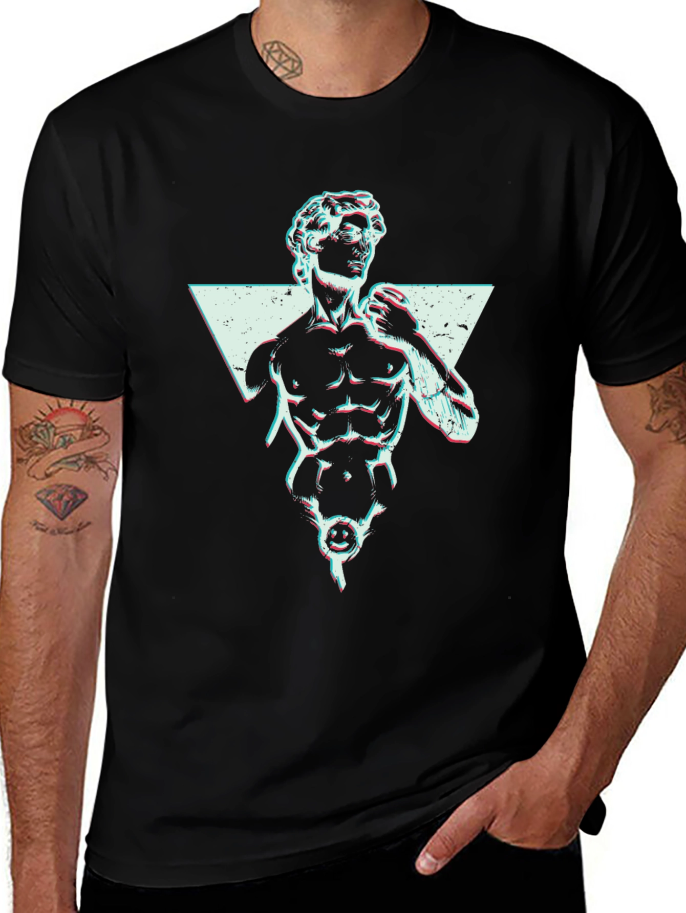 David Statue Graphic Tee - Edgy Style