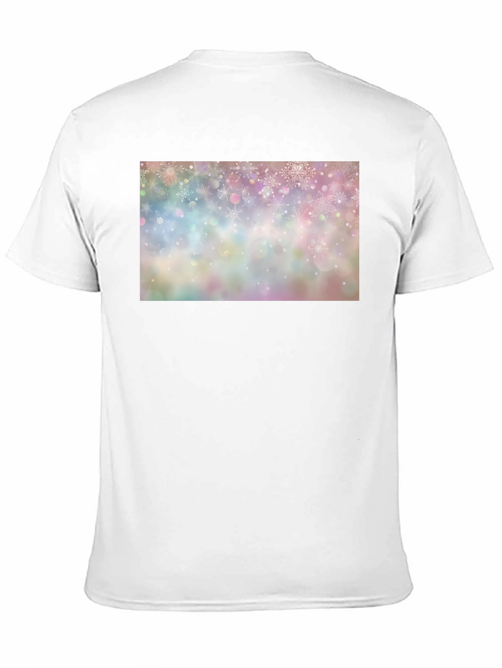 Snowflake Pattern Black Crew Neck T-Shirt