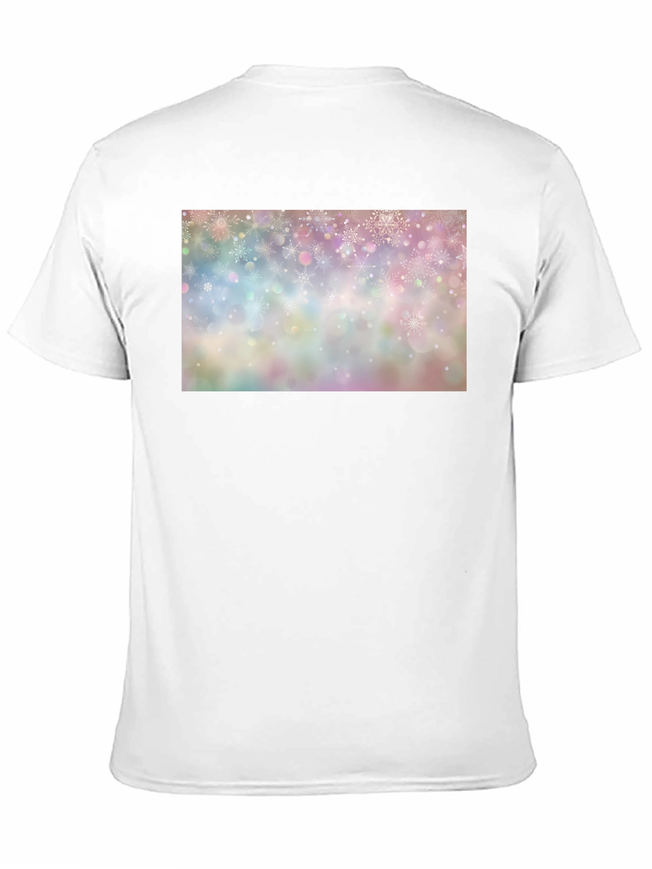 Snowflake Pattern Black Crew Neck T-Shirt