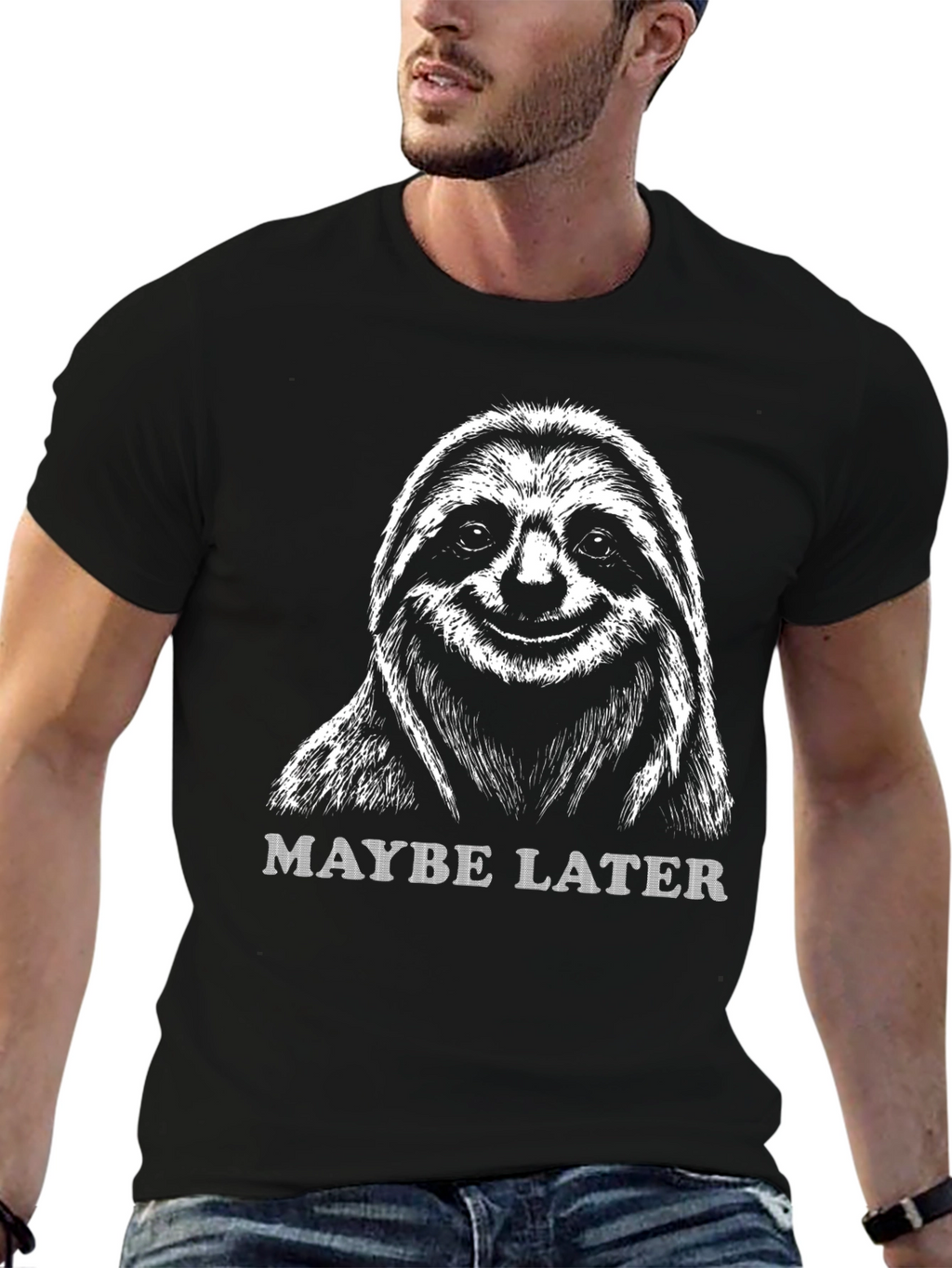 Maybe Later Sloth Graphic T-Shirt - Lazy Day Apparel