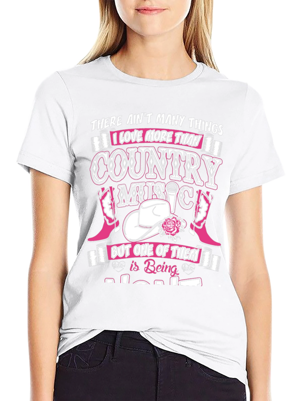 Country Music Lover Black Graphic Tee Shirt